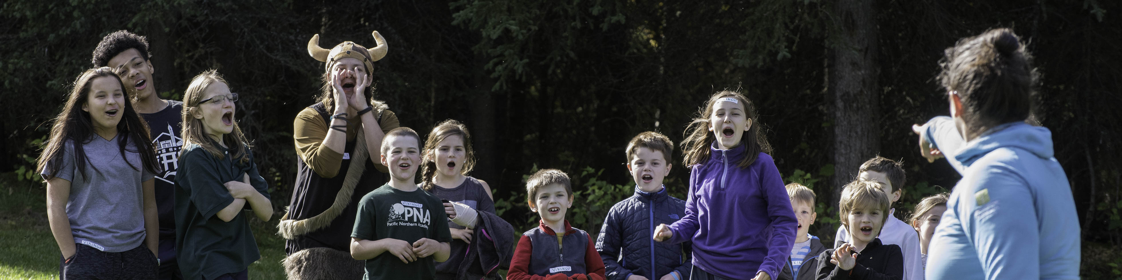 children shouting outside