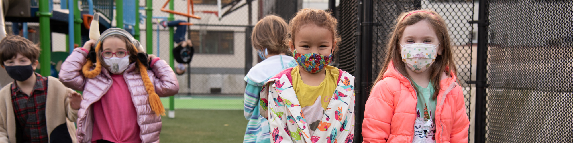 young children in masks