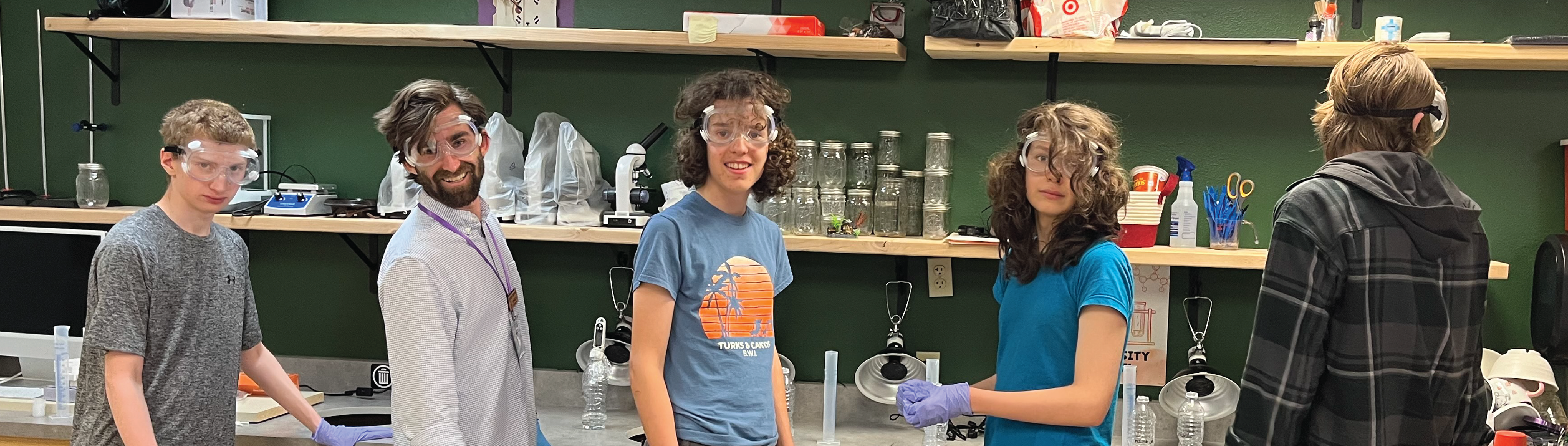 teens in a lab classroom