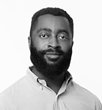 black and white headshot of Abidemi Otaiku