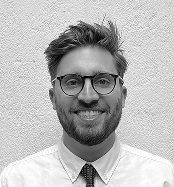 black and white headshot of Harry