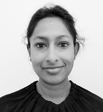 black and white headshot of Sangeeth