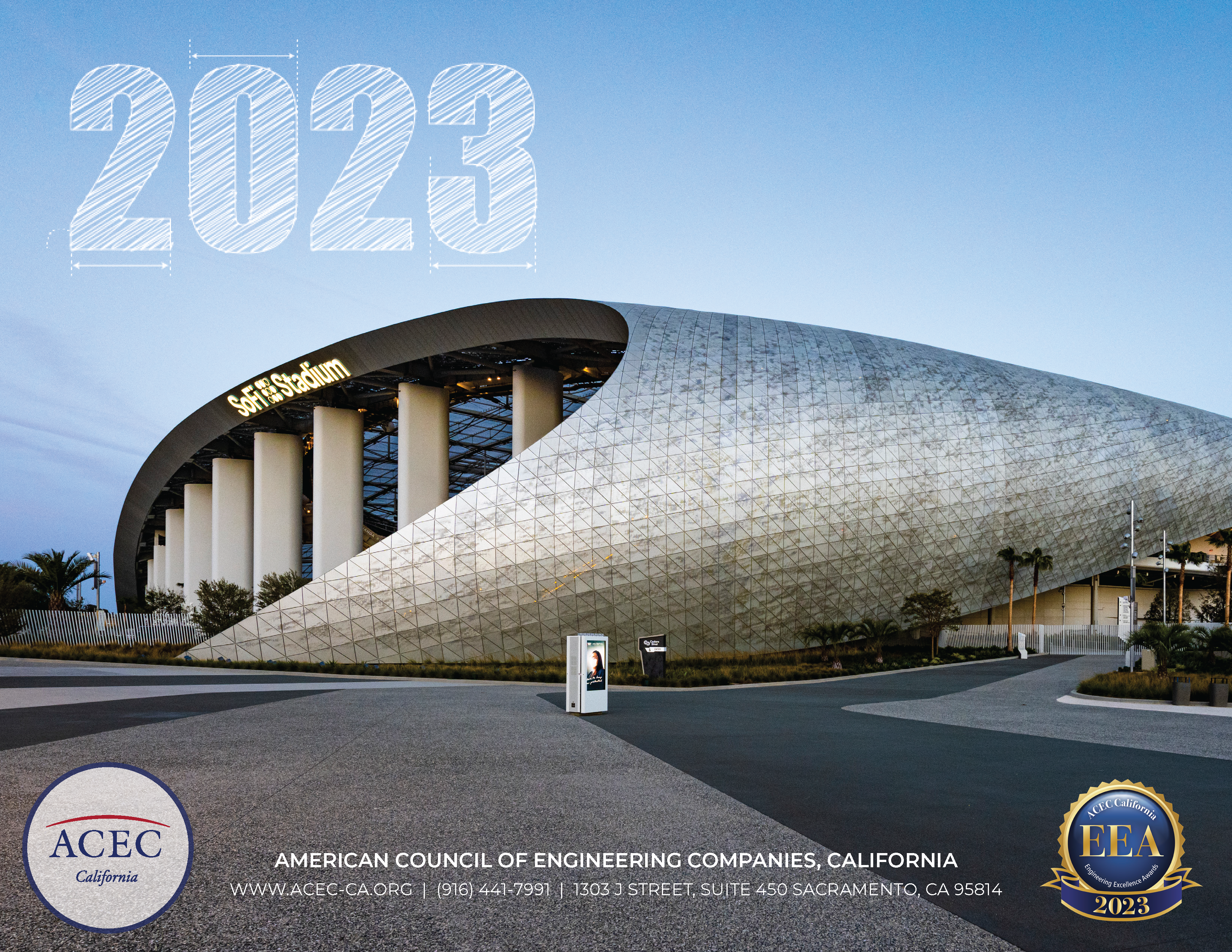 Cover of 2023 Calendar featuring SoFi Stadium