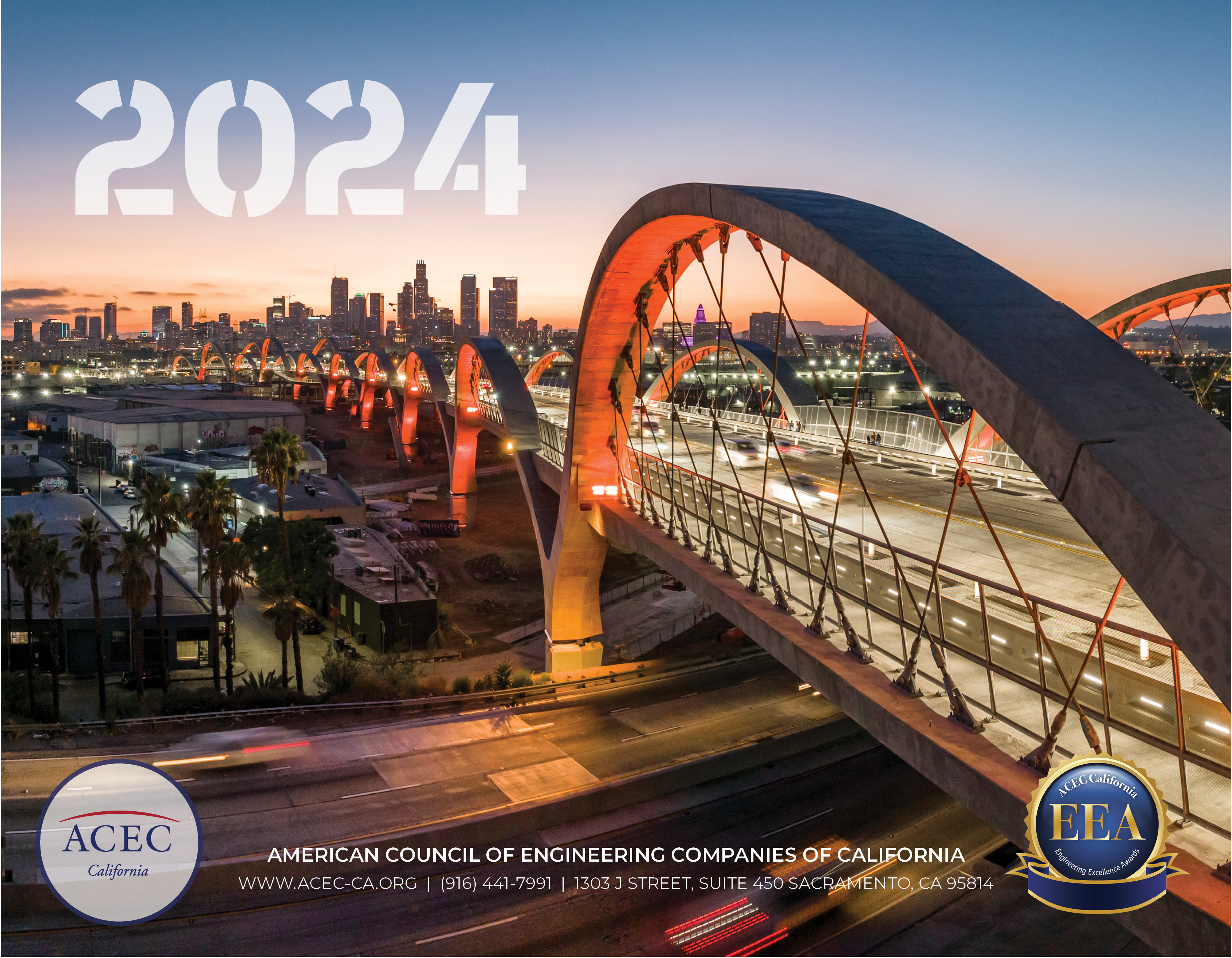 Cover of 2024 Calendar featuring Sixth Street Viaduct bridge