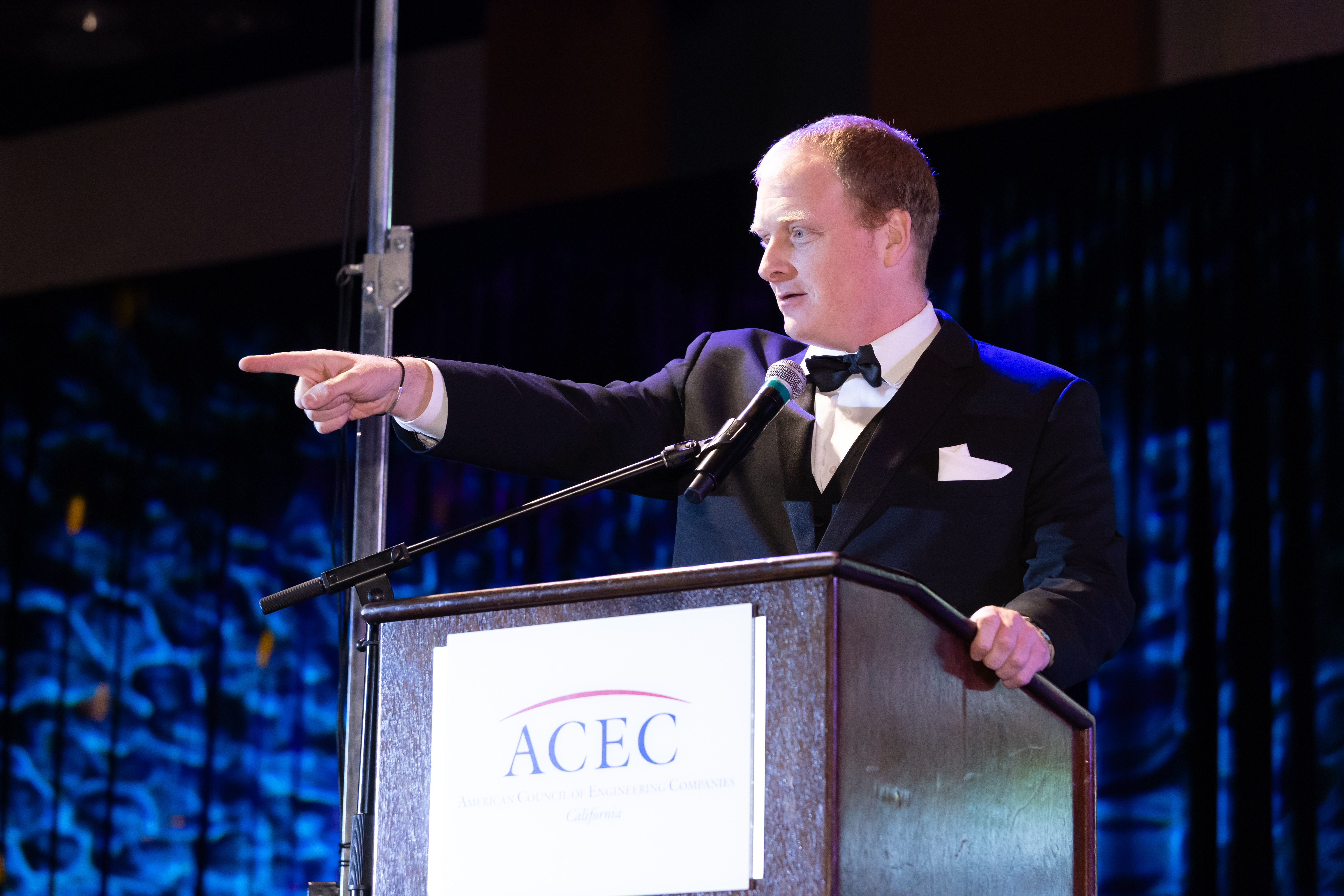 Golden State Award Winner Walter P Moore accepting award on stage