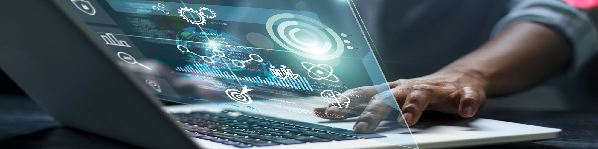 hand on laptop keyboard