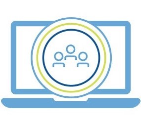 Laptop Icon displaying virtual forums
