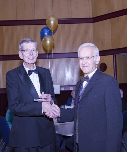 Dr Keith Harding (right) Receiving the President's Medal for his exceptional contribution to nuclear medicine from Dr Alp Notghi