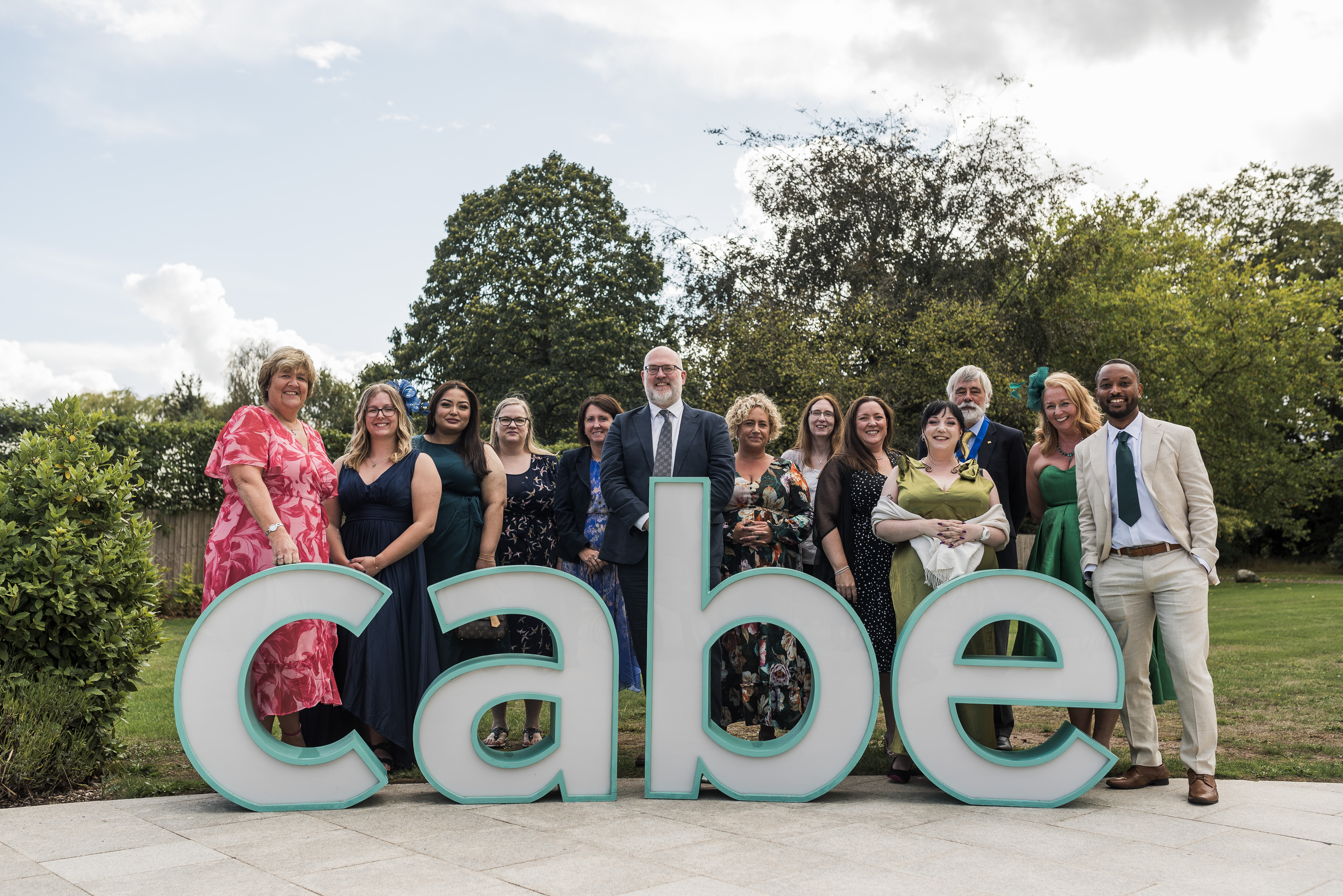 Staff at garden party