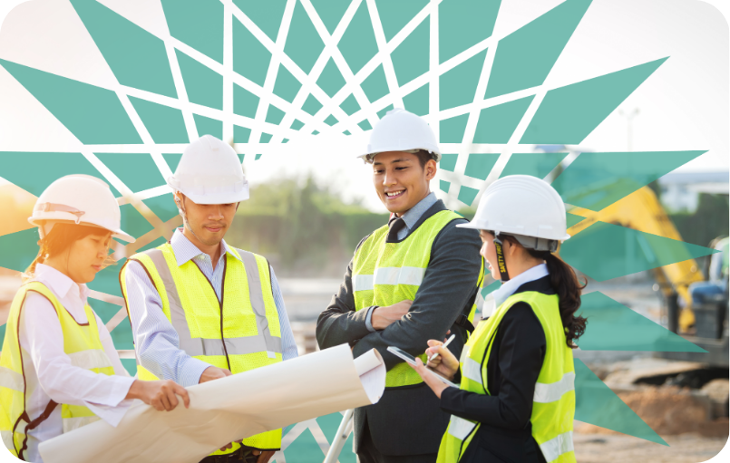 Building engineers on site