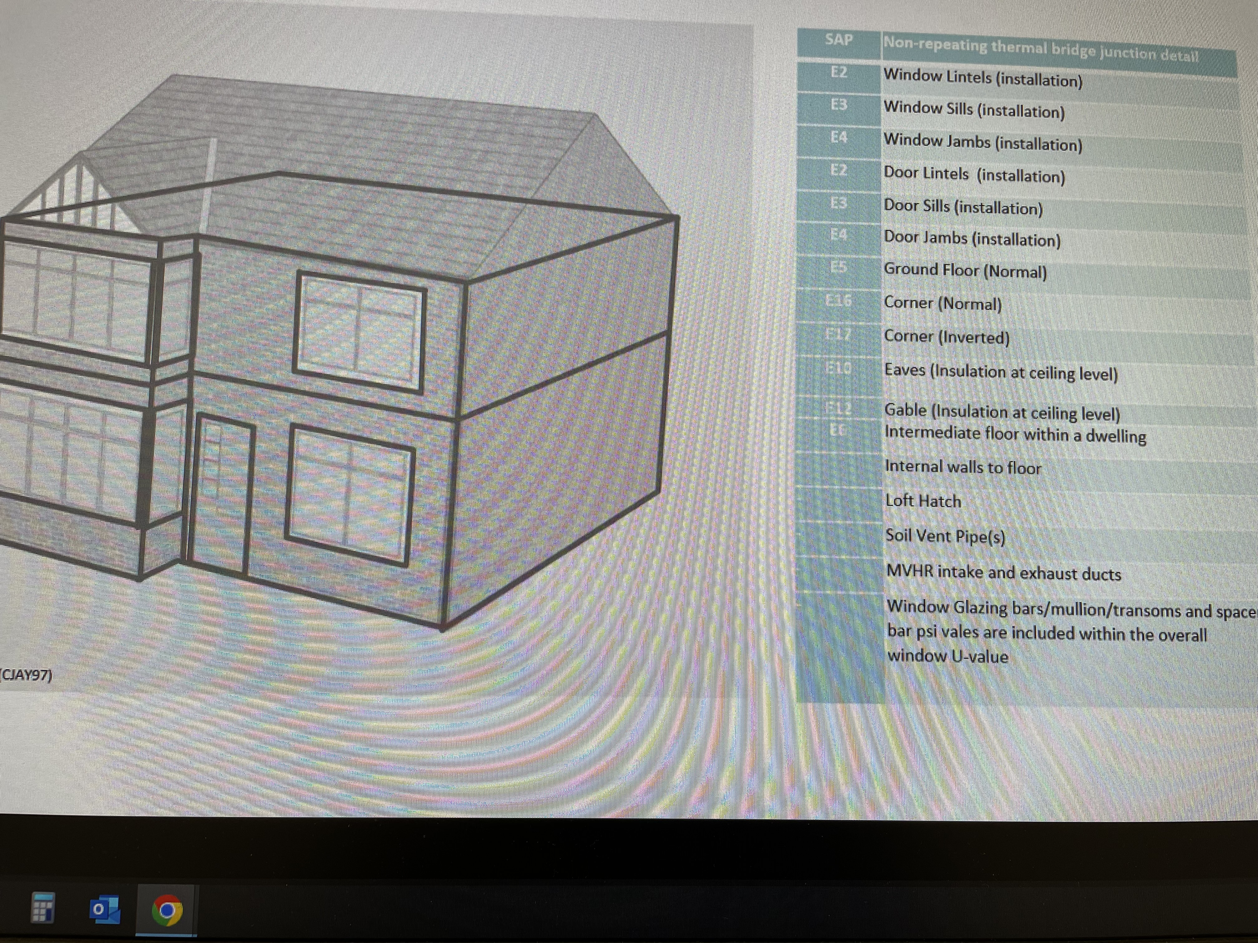 Non - repeating Thermal bridging junction detail