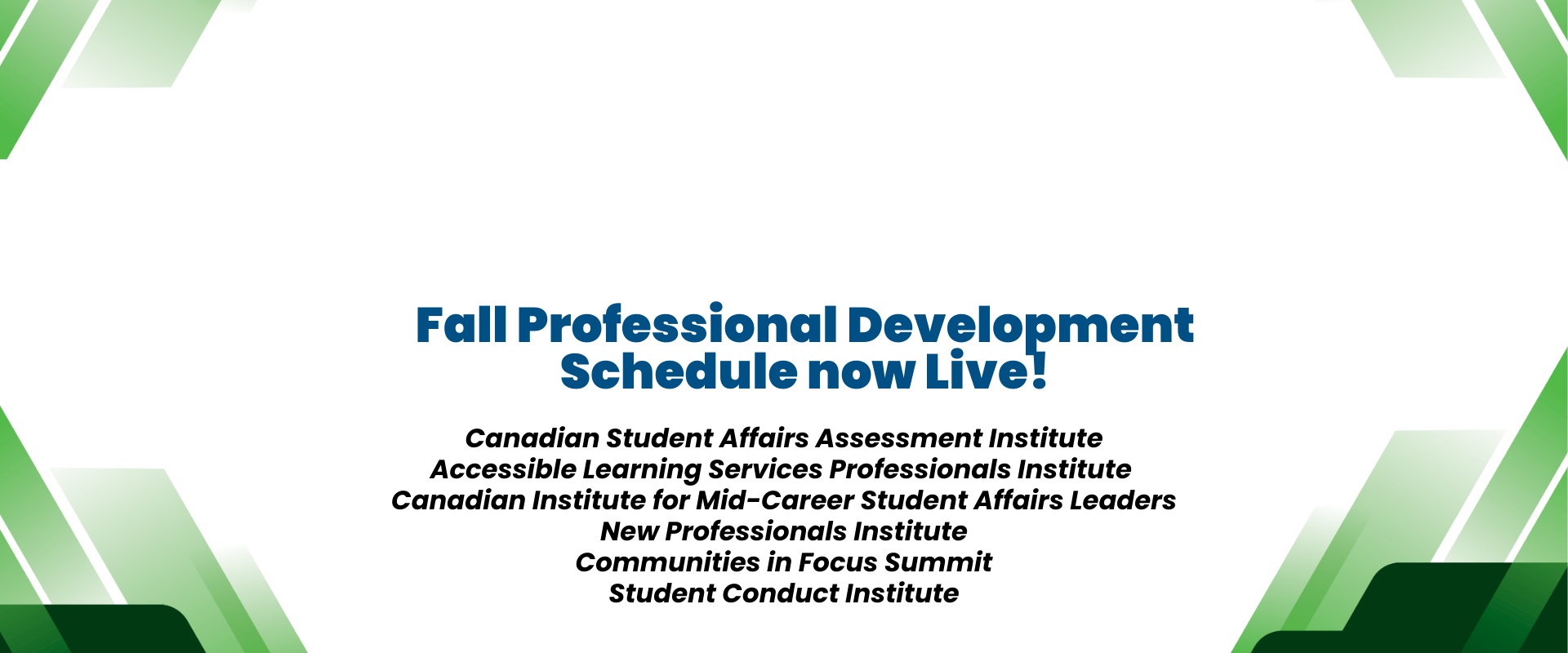 Fall Professional Development Schedule Now Live!