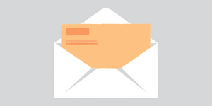 Llun o llythyr. Image of letter.