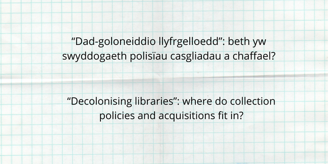 Dad-goloneiddio llyfrgelloedd” / Project: “Decolonising libraries