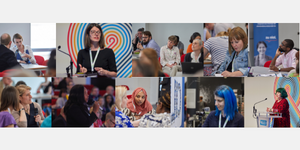 Collage of photos from CILIP Conference used in the Ideas Platform webpage