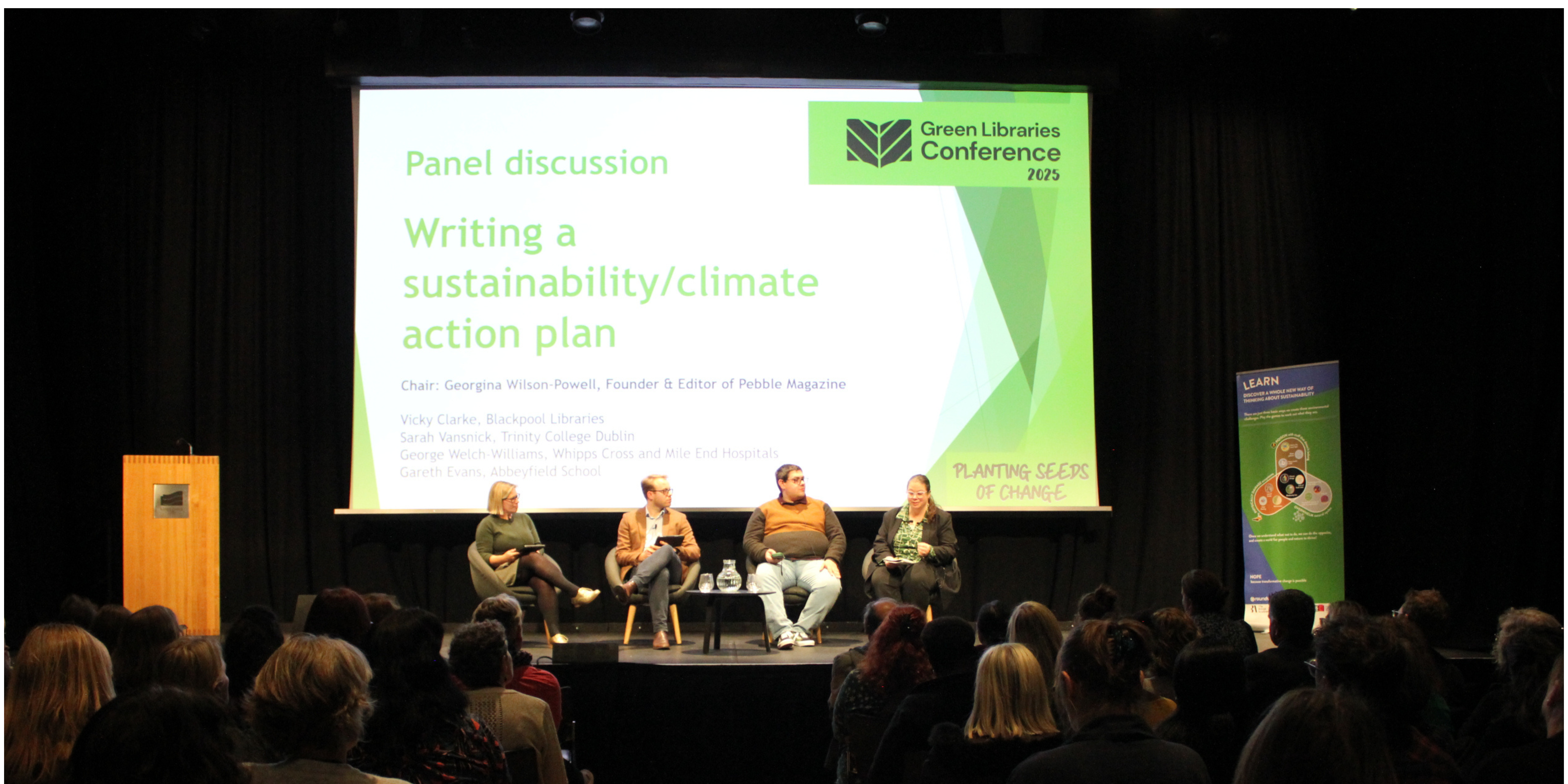 drawing of Green Libraries Conference 2023 by Karl Millett 