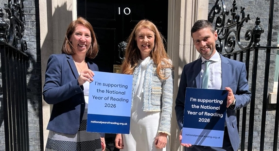 CEOs of CILIP, Libraries Connected and ASCEL outside Downing Street