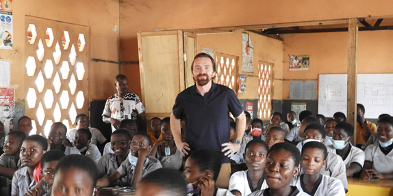 Photo of Graeme Boyd in a classroom 