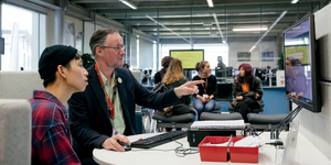 Students in the Sheppard Library