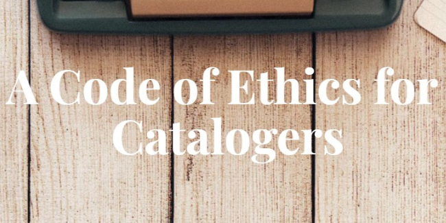 image of the text: A Code of Ethics for Catalogers