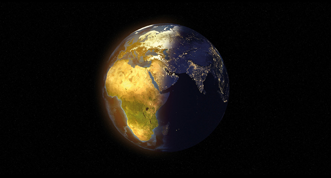 Computer generated image of the earth 