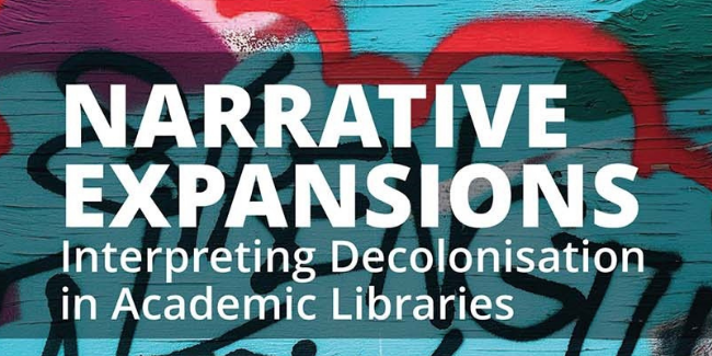 Cropped book cover 'Narrative Expansions: Interpreting Decolonisation in Academic Libraries'