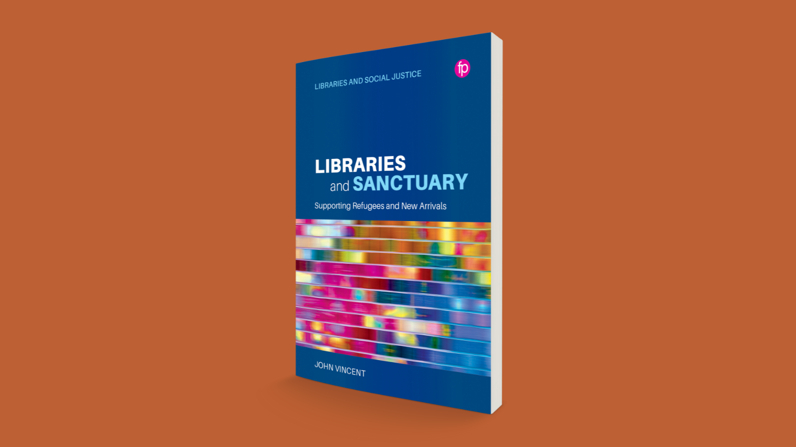 The book of Libraries and Sanctuary on an orange background