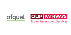 Ofqual and CILIP Pathways logos side by side
