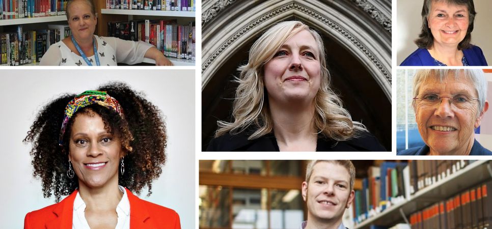 Graphic of the portraits of the 2022 CILIP honorary fellowship winners