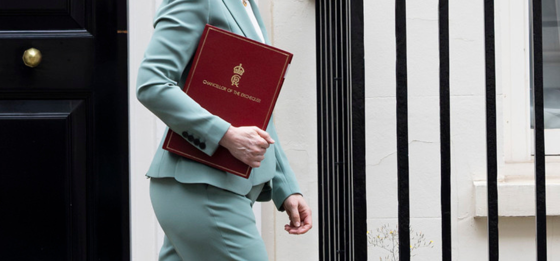 Chancellor of the Exchequer with red dispatch box
