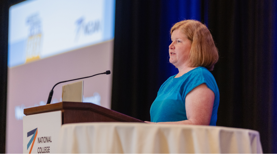 NCAN CEO Kim Cook addressing the Better FAFSA Train-the-Trainer Summit