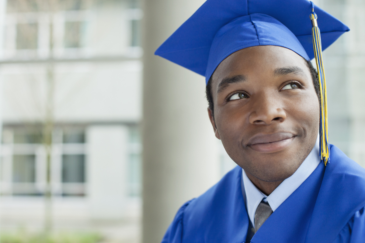 Smiling college graduate