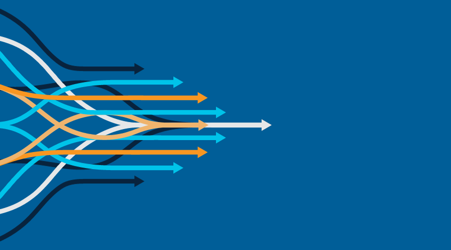 Multiple arrows converging on one point