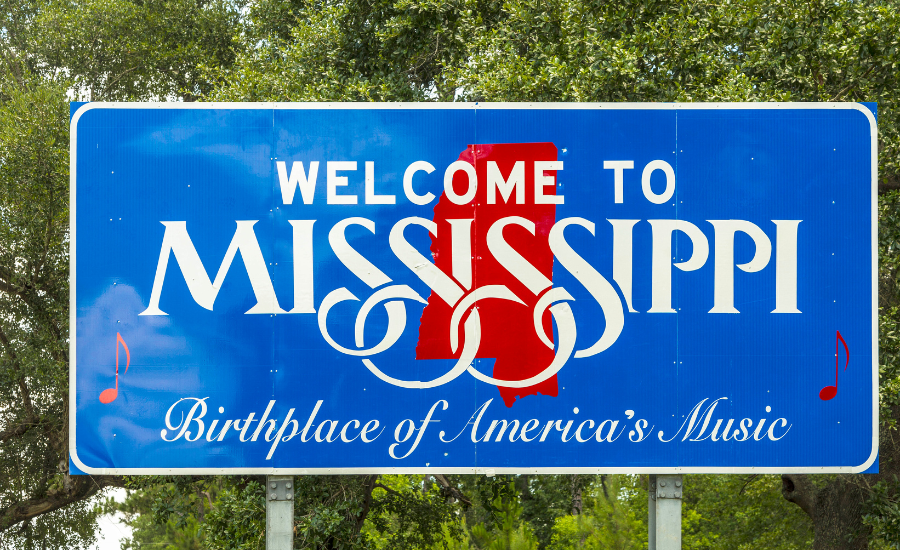 Welcome to Mississippi sign