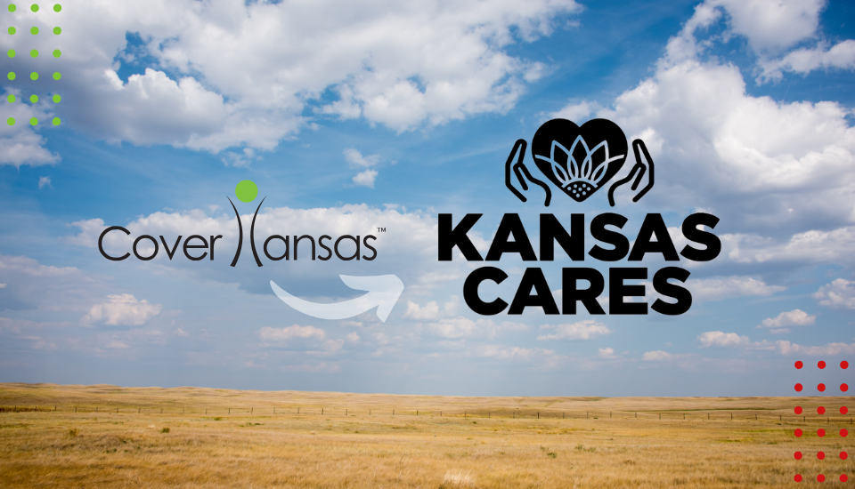 Cover Kansas to Kansas Cares transition graphic