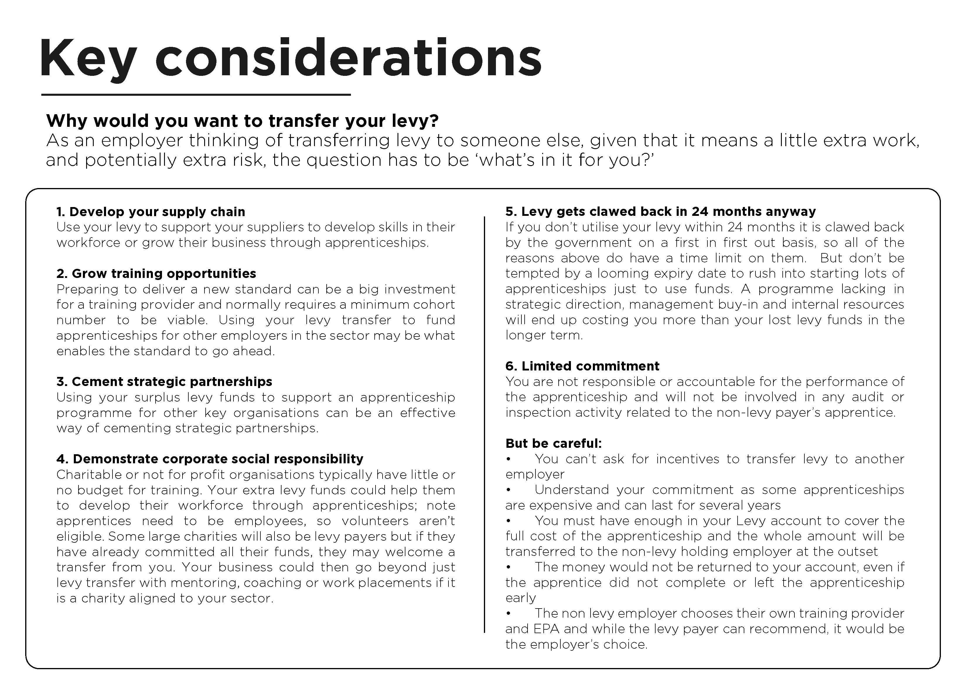 transferring levy - guidance