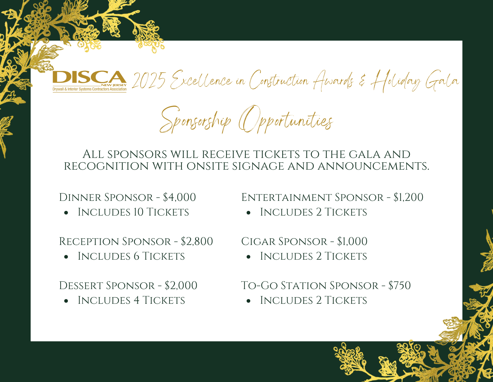 Gala Sponsorship