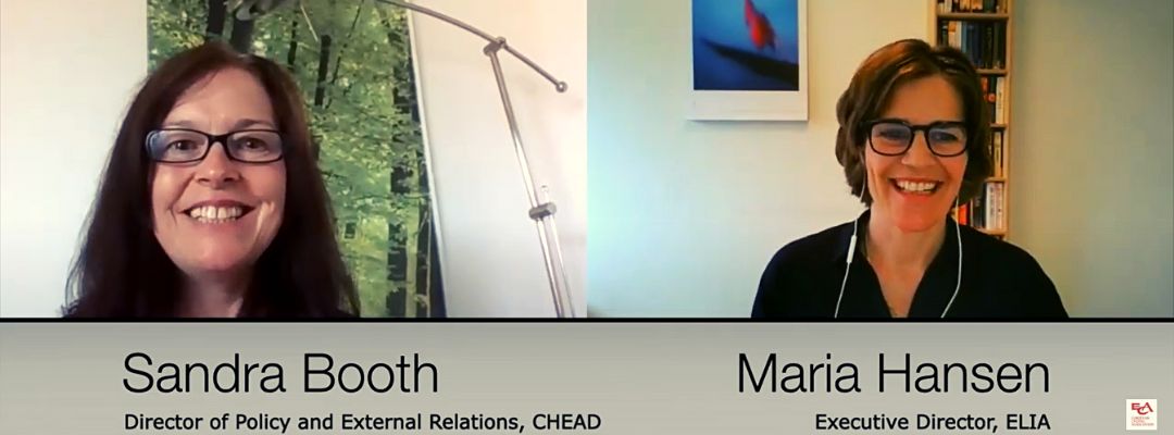 Sandra Booth and Maria Hansen (ELIA) during a SHIFT interview on inclusion via zoom.