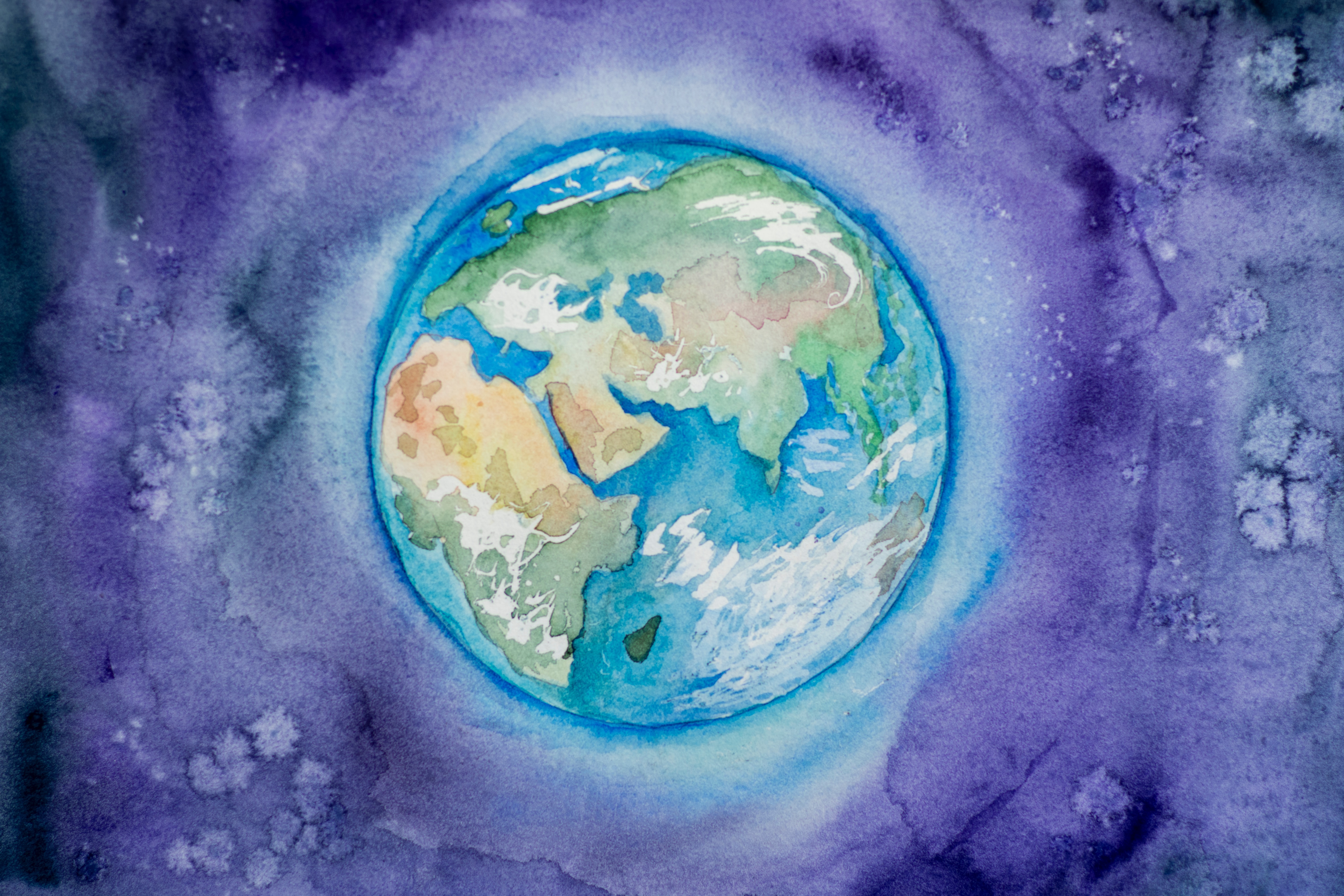 watercolor globe