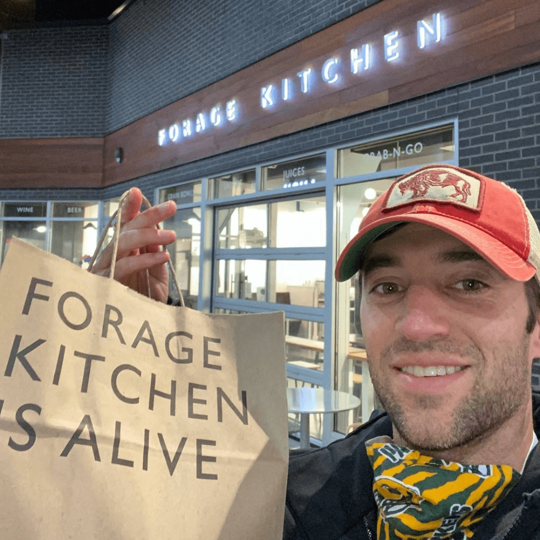 RyaN Waite uses his gift card at Forage Kitchen in madison