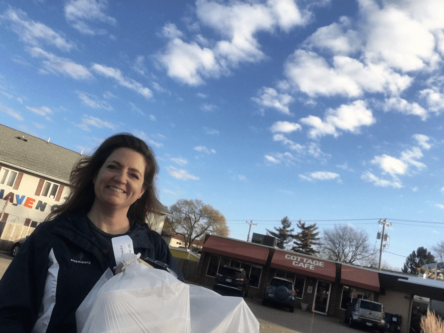 Amy Brice uses her gift card at Cottage Cafe in madison