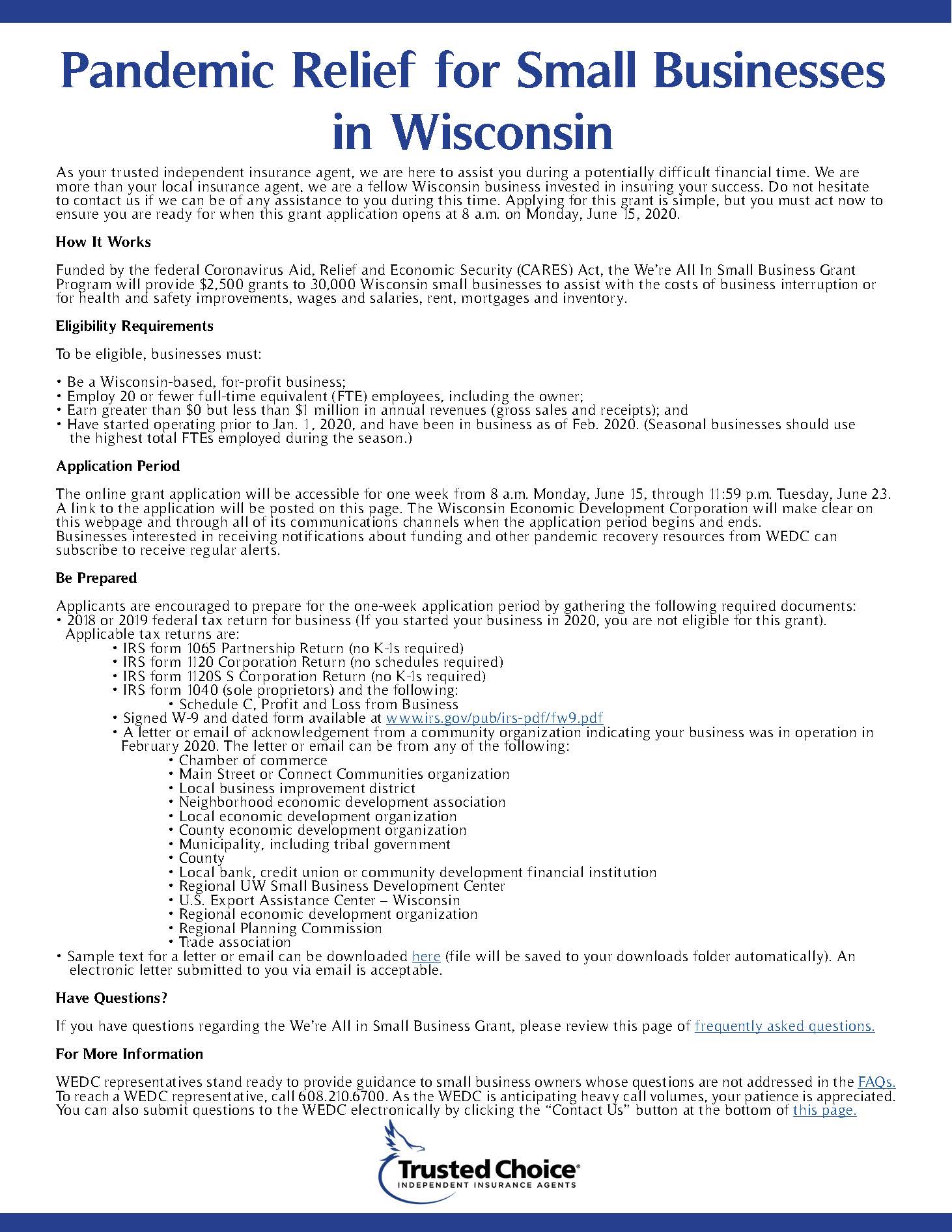 Customer Grant Application