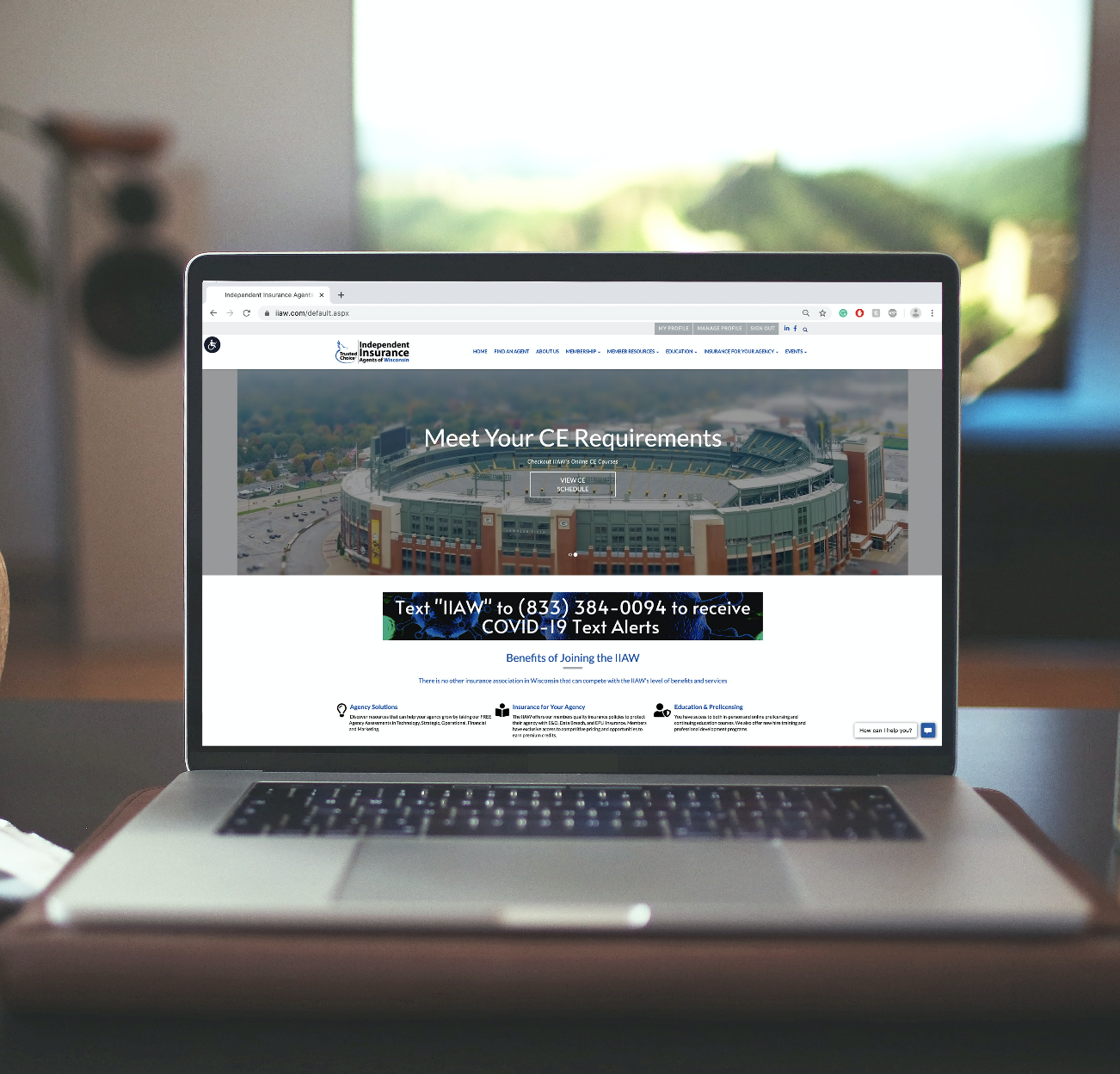 Computer with IIAW Website