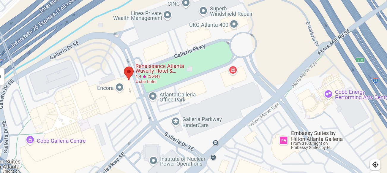 Renaissance Atlanta Waverly Hotel Map