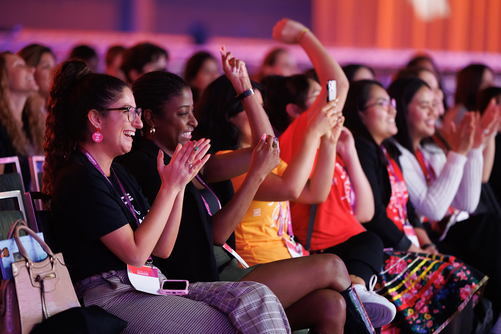 Women cheering at GHC
