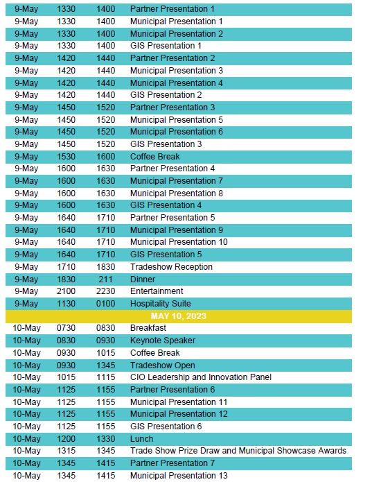 Prairies Conference Schedule Municipal Information Systems Association