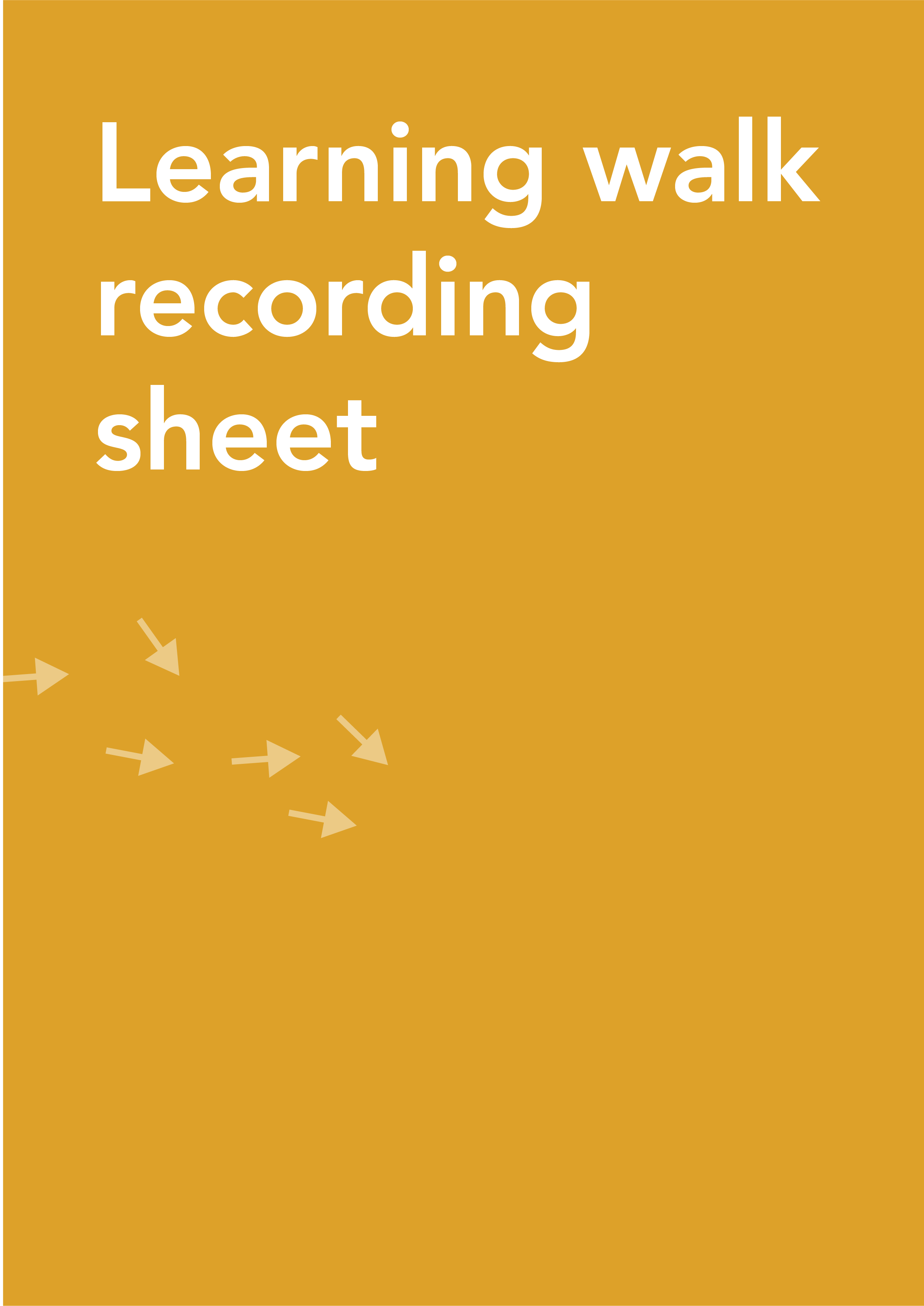 Learning walk recording sheet