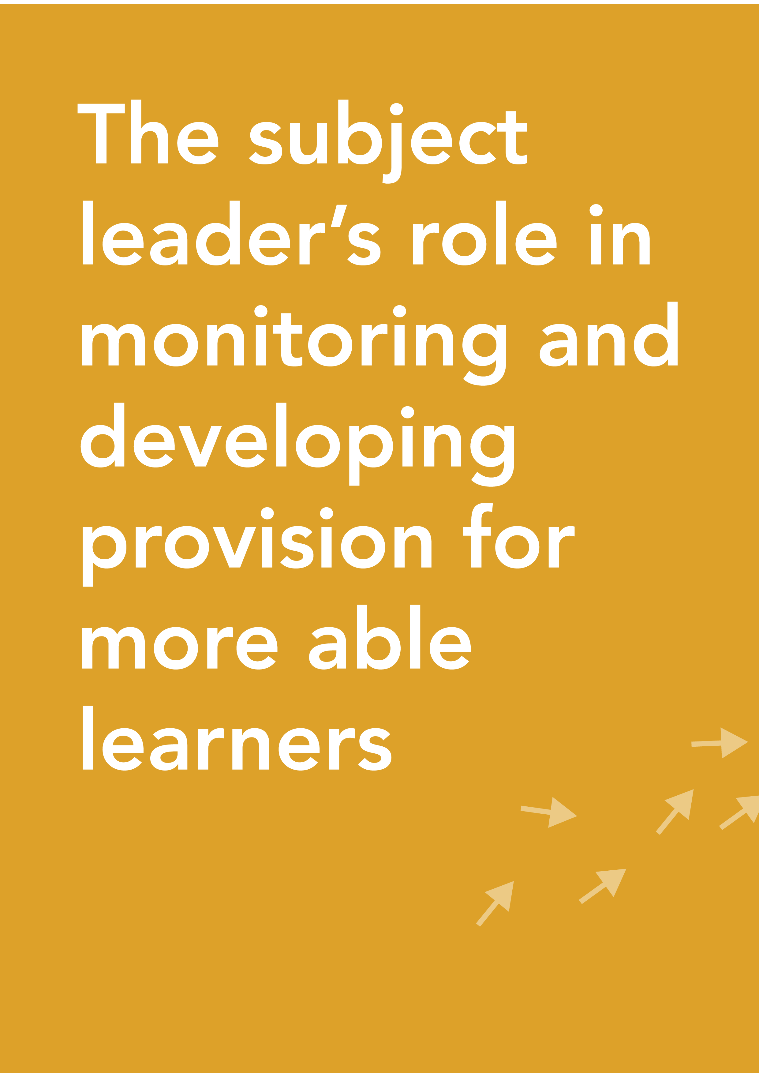 The subject leader's role