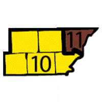 2D map of Michigan showing NASW-MI's Regions 10-11 locations