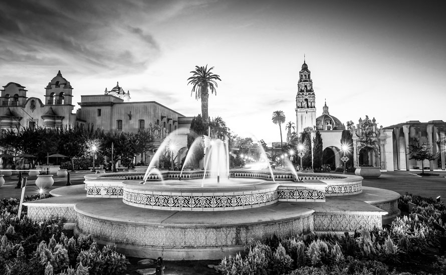 Fountain in Balboa Park, San Diego.